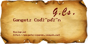 Gangetz Csépán névjegykártya